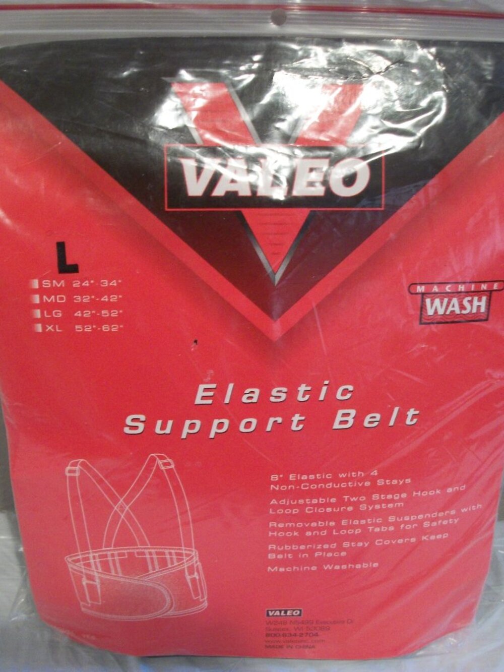 VALEO Elastic Support Belt NEW Size Large 42"-52"